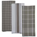 Dunroven House Dunroven House OR724-10 Variety Kitchen Towels; Taupe & White - Set of 3 OR724-10